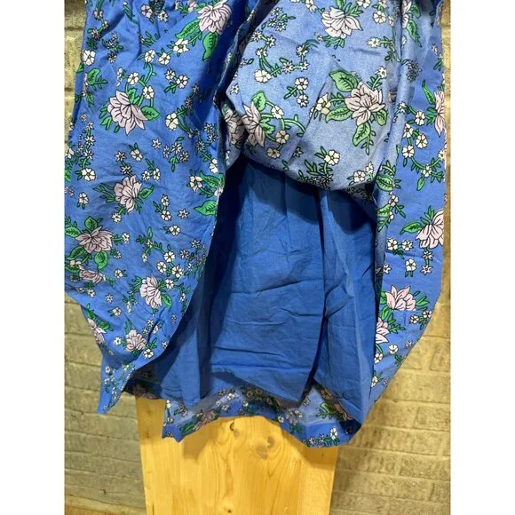 J. Crew Womens Floral Blue Short Sleeve Dress Size 6 New with Tags Original Pric - Picture 9 of 13